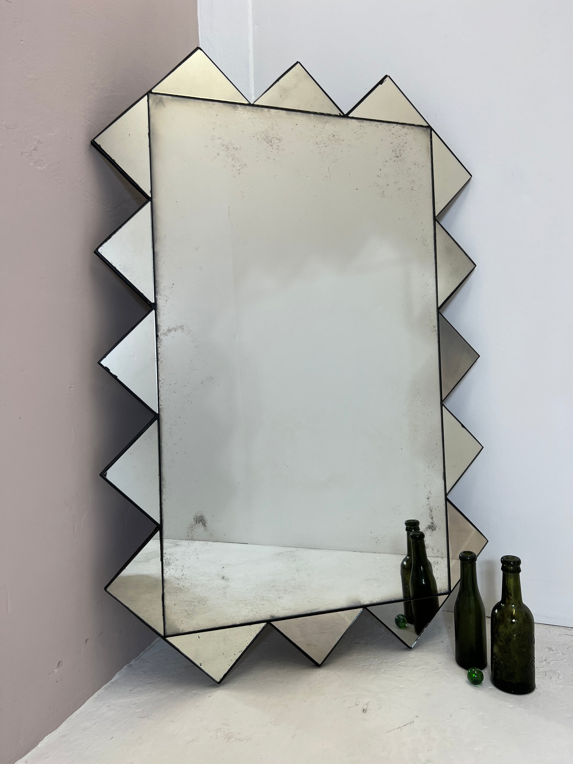 Contemporary antiqued mirror - 690 x 1050mm