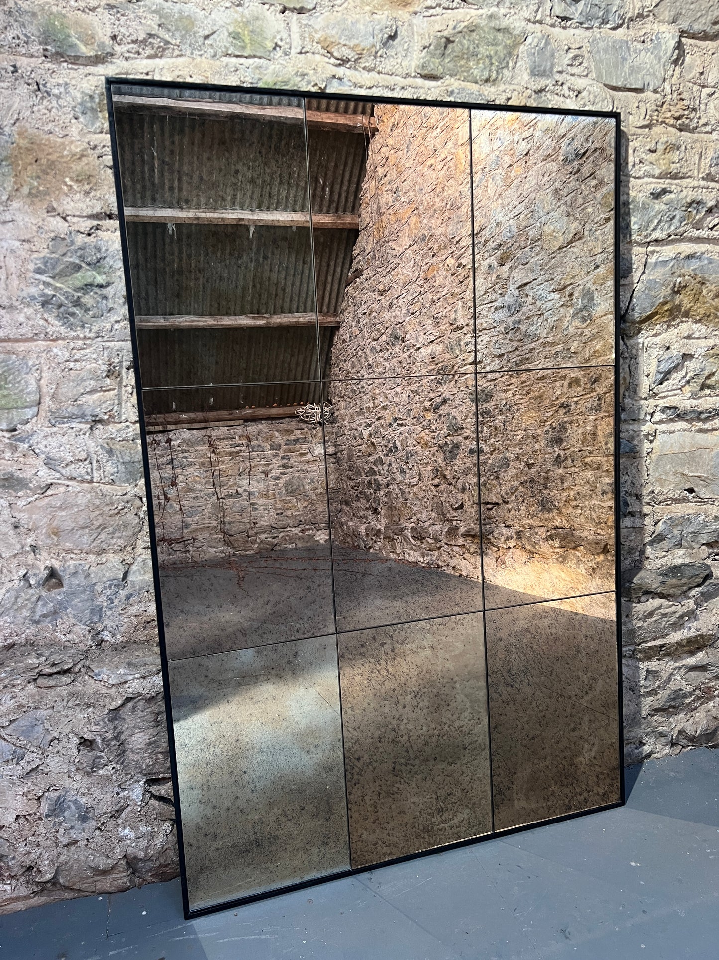 Bronzed Heavy Fox panelled mirror - 825 x 1230mm