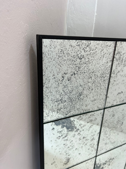 Panelled antiqued mirror - 1000 x 600mm