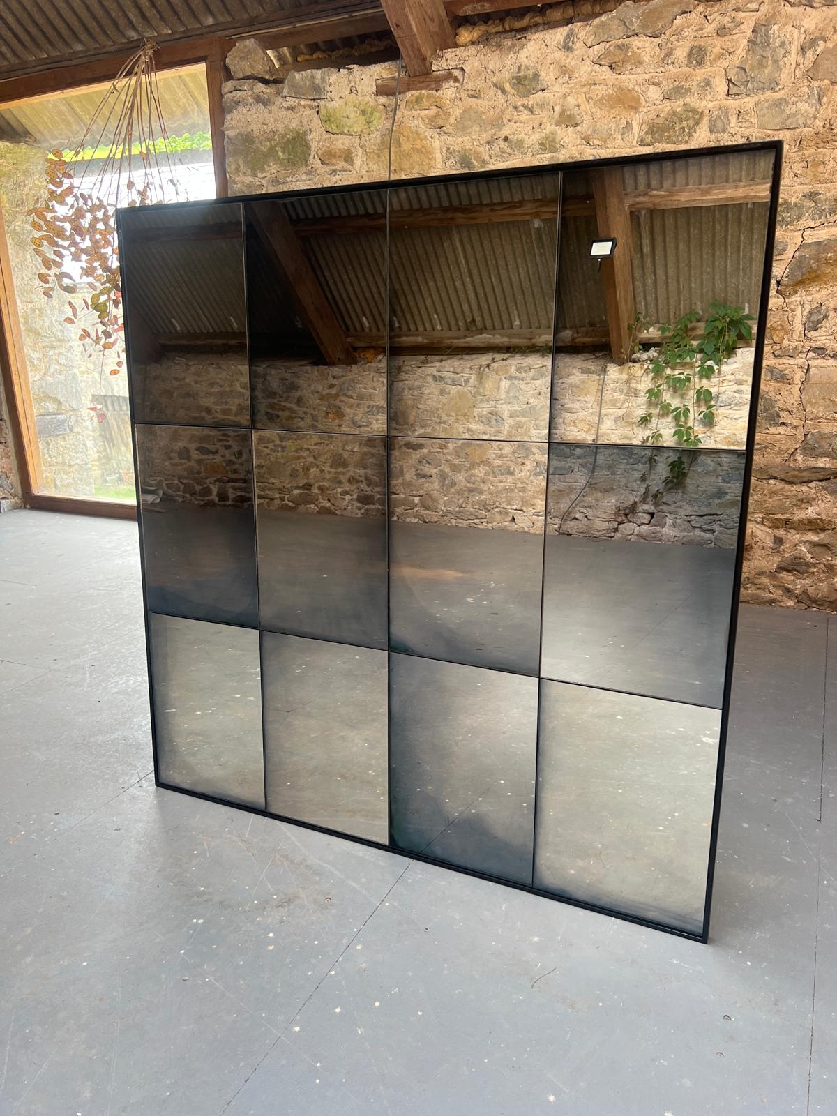Smoke panelled mirror - 1025 x 1042mm