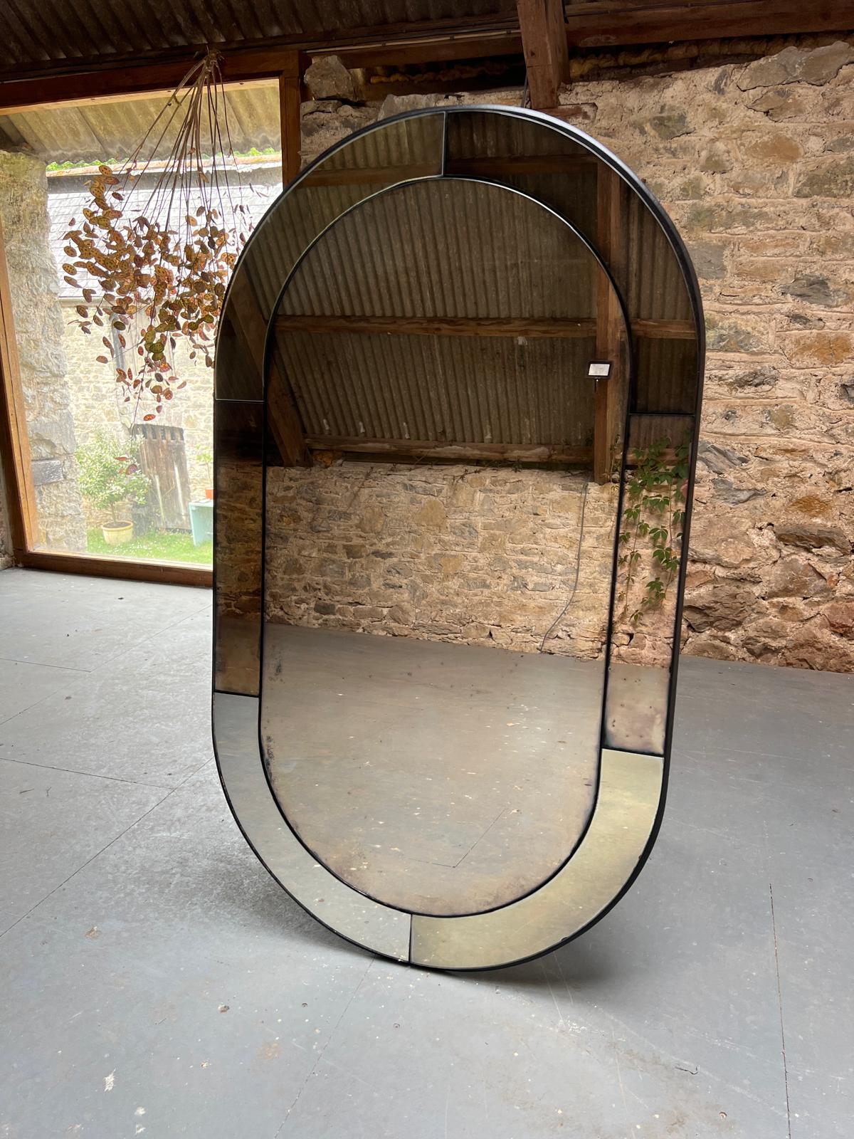 Art Deco bronze panelled oval - 720 x 1250mm