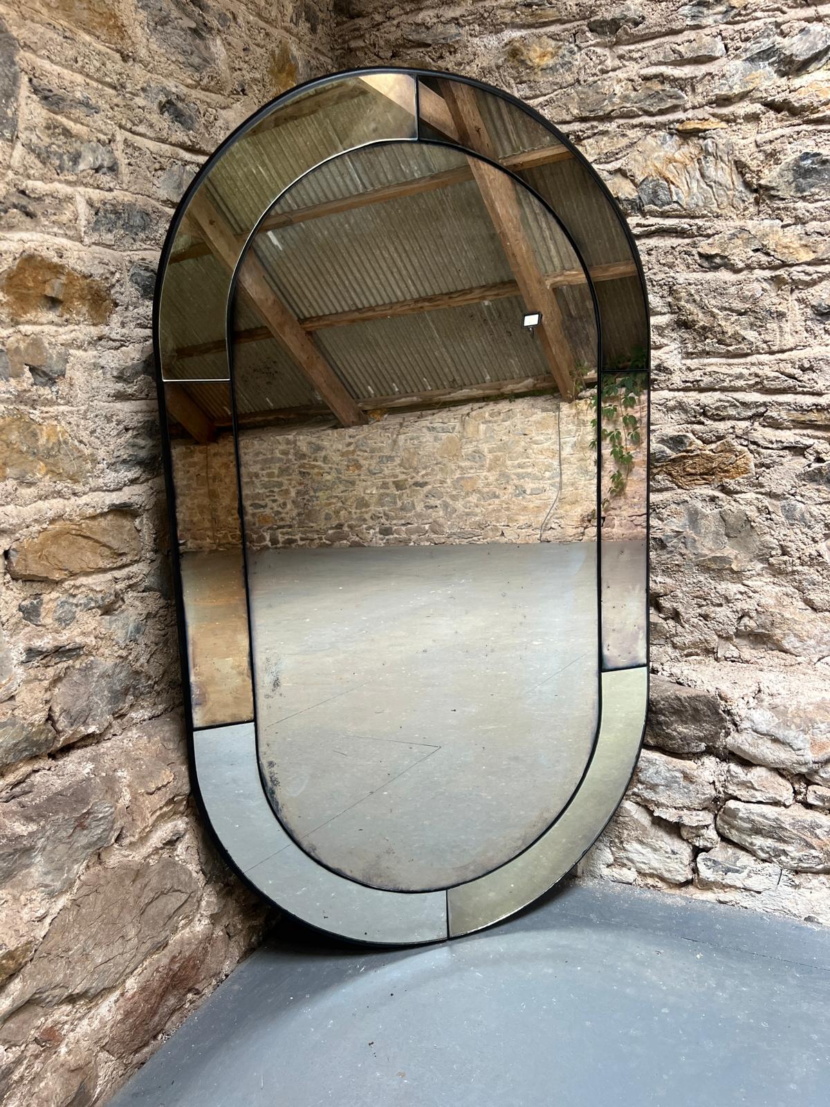 Art Deco bronze panelled oval - 720 x 1250mm