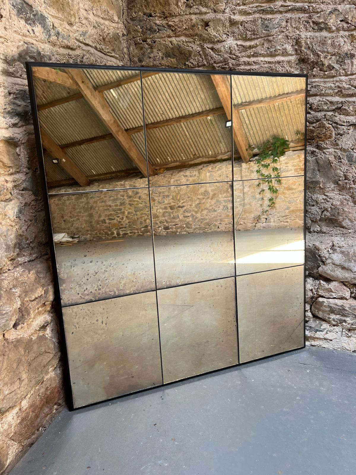 Panelled mirror in warm restoration finish - 670 x 870mm