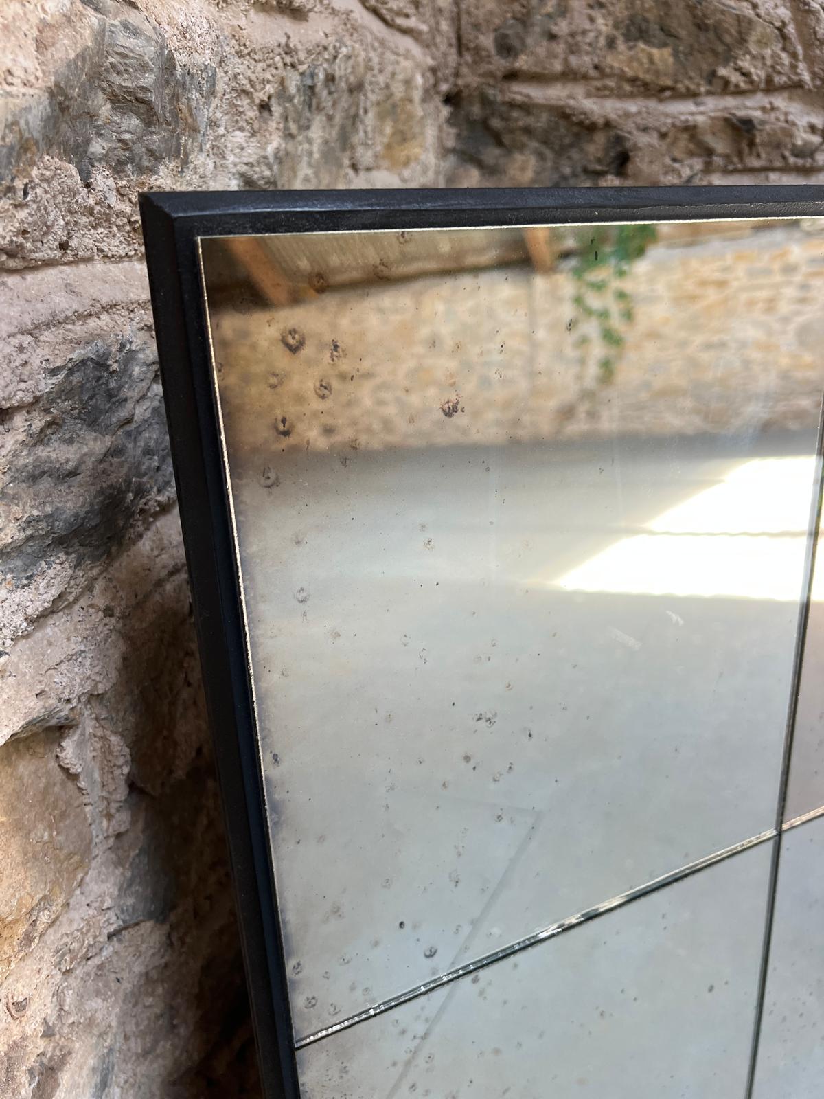 Panelled mirror in warm restoration finish - 670 x 870mm
