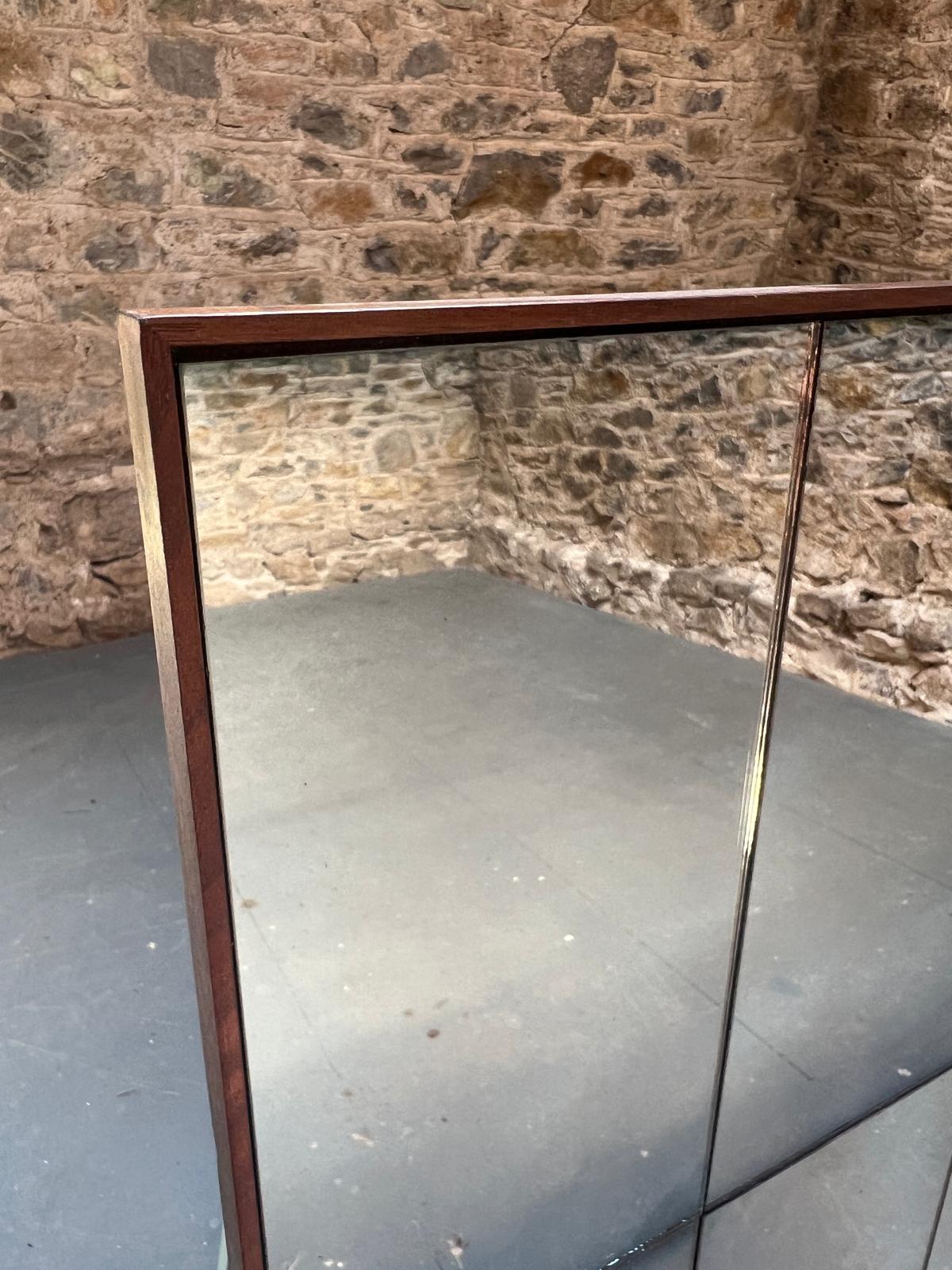 Smoked panelled mirror in walnut frame - 733 x 1050mm