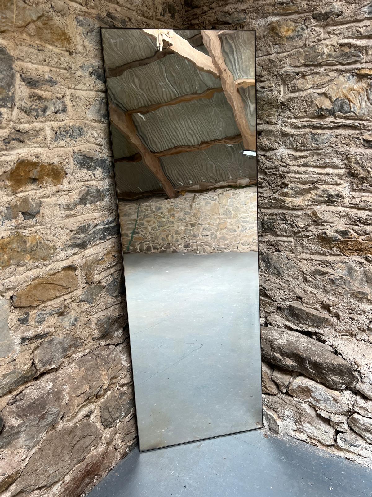 Lightly distressed wobble glass mirror - 460 x 1360mm