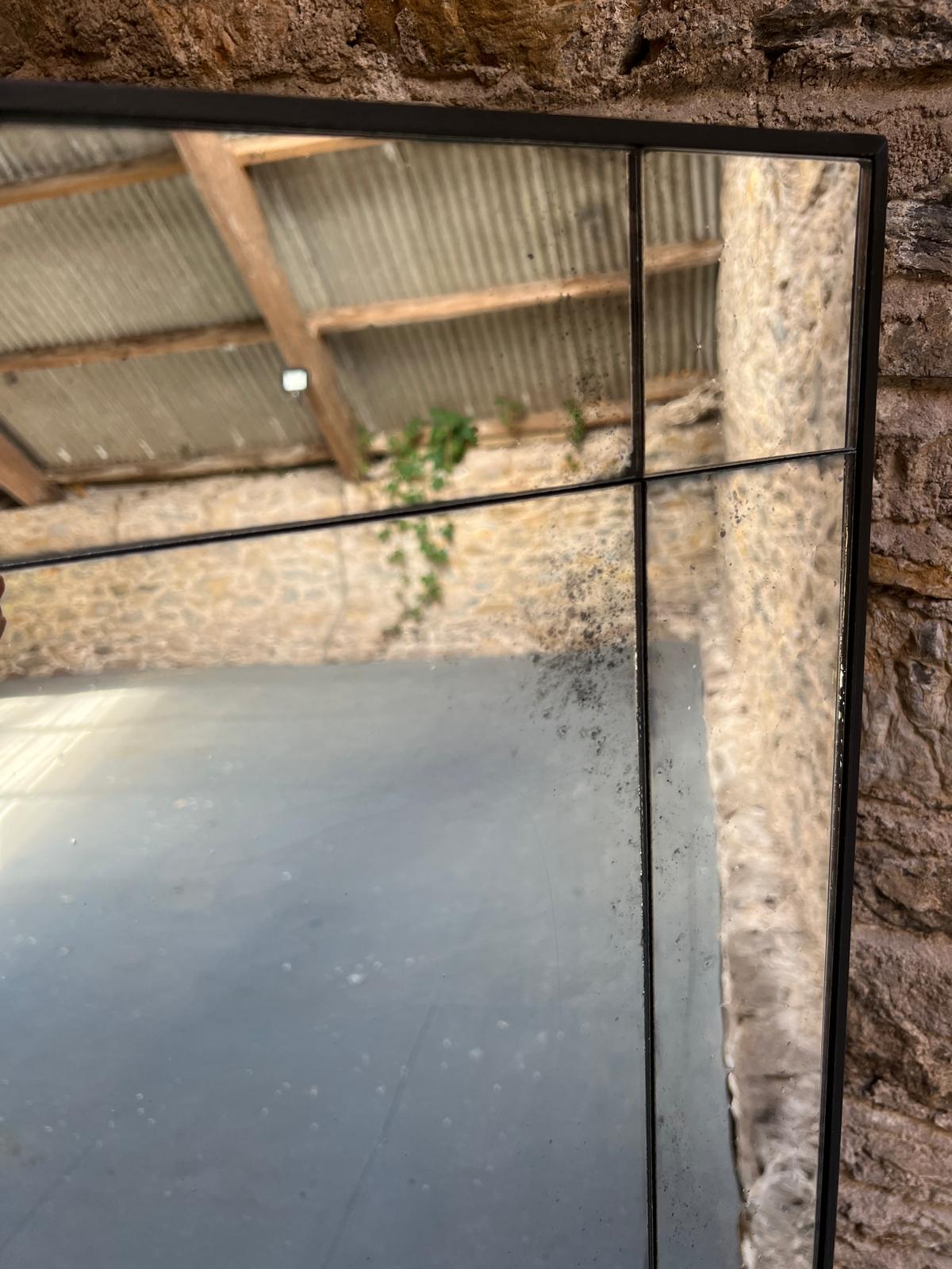 Lightly distressed, large wobble glass mirror - 900 x 1450mm