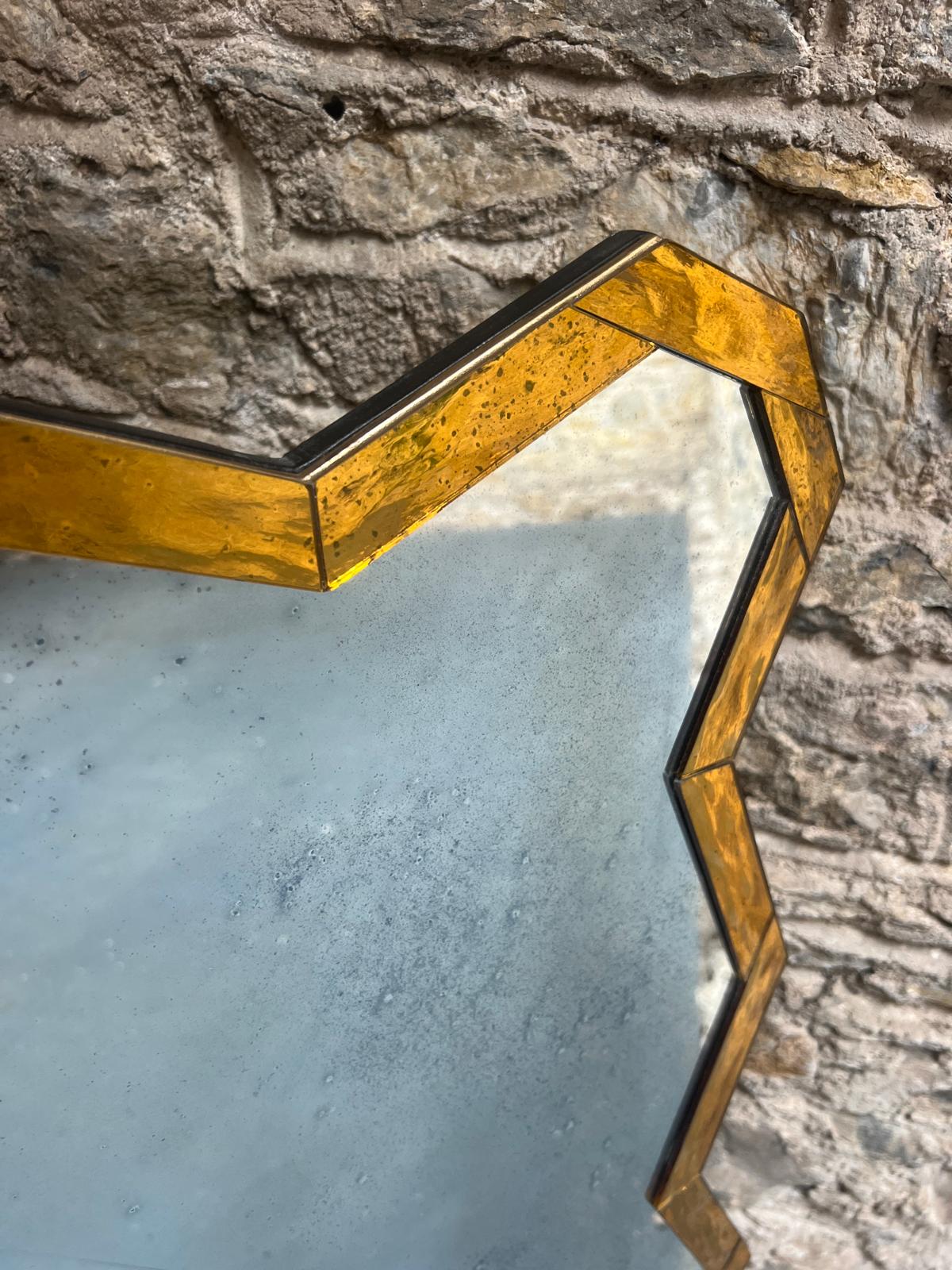 Wobbled, water glass, bordered mirror - 920 x 1220mm