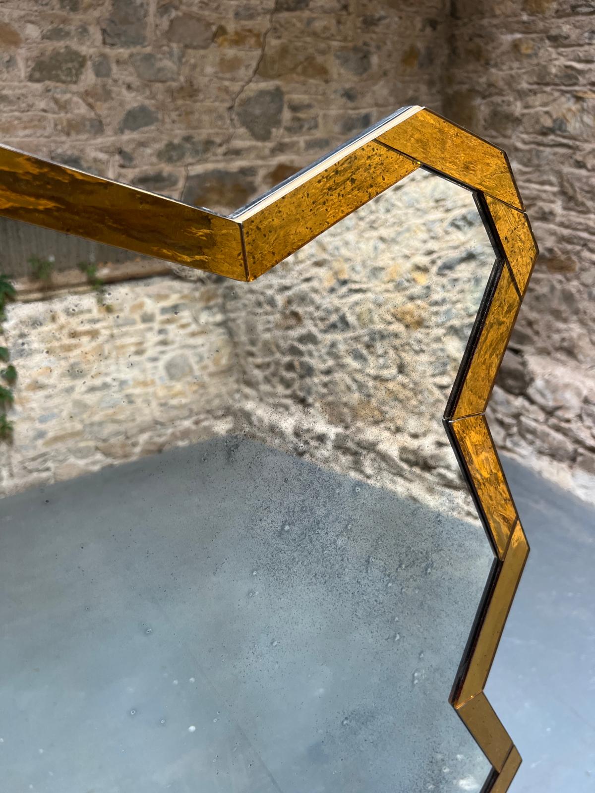 Wobbled, water glass, bordered mirror - 920 x 1220mm
