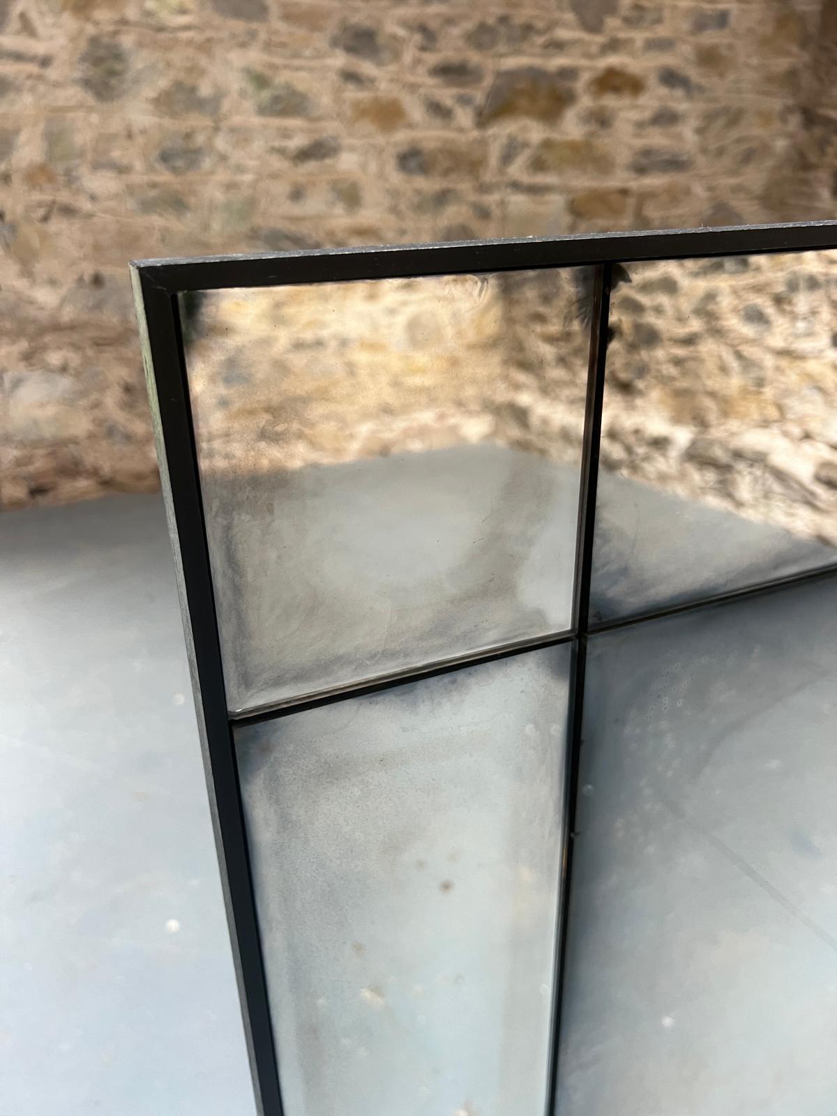 Smoked panelled mirror - 890 x 506mm
