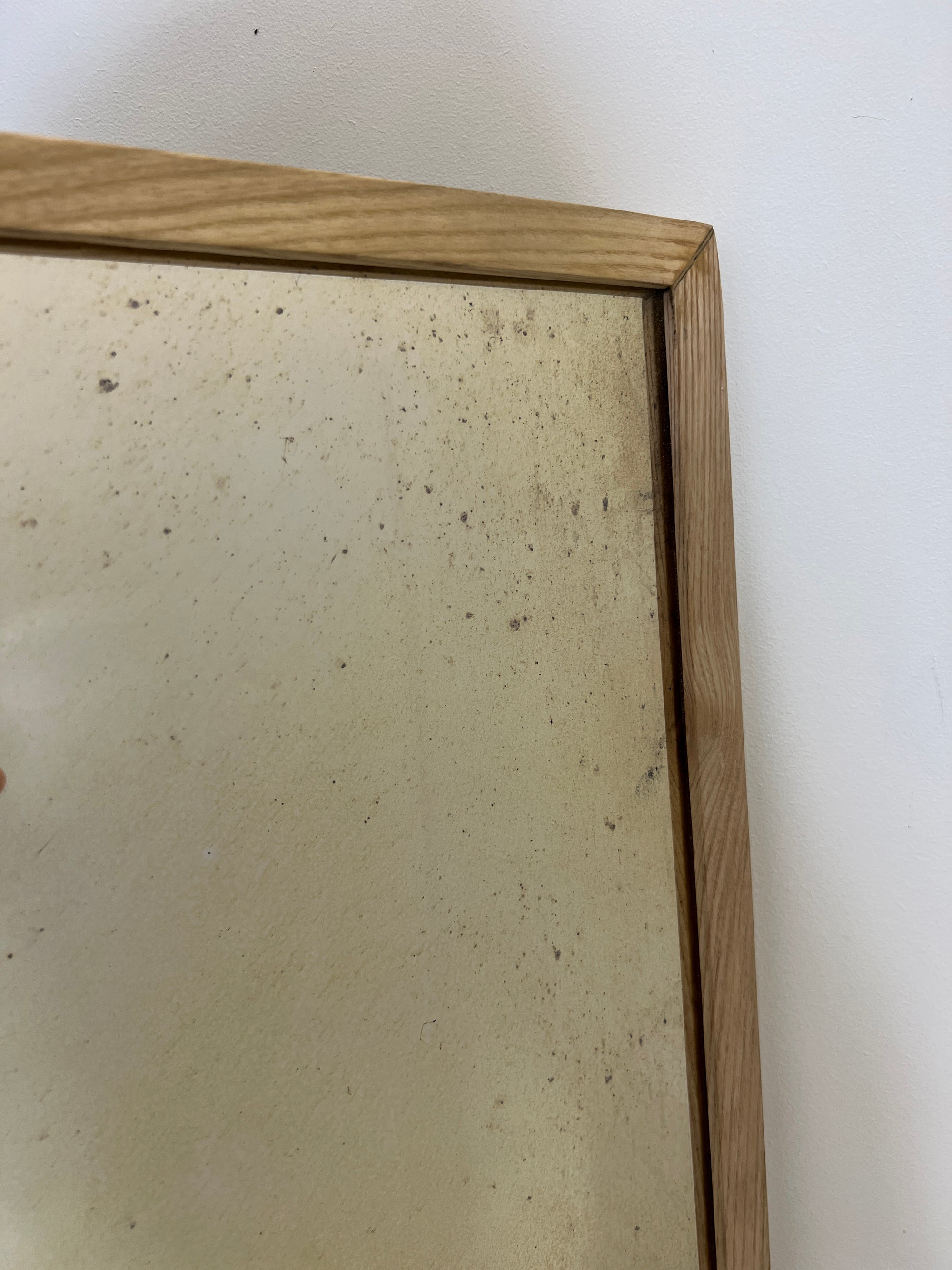Oak Framed Antiqued Mirror with wobble glass - 770mm x 1020mm