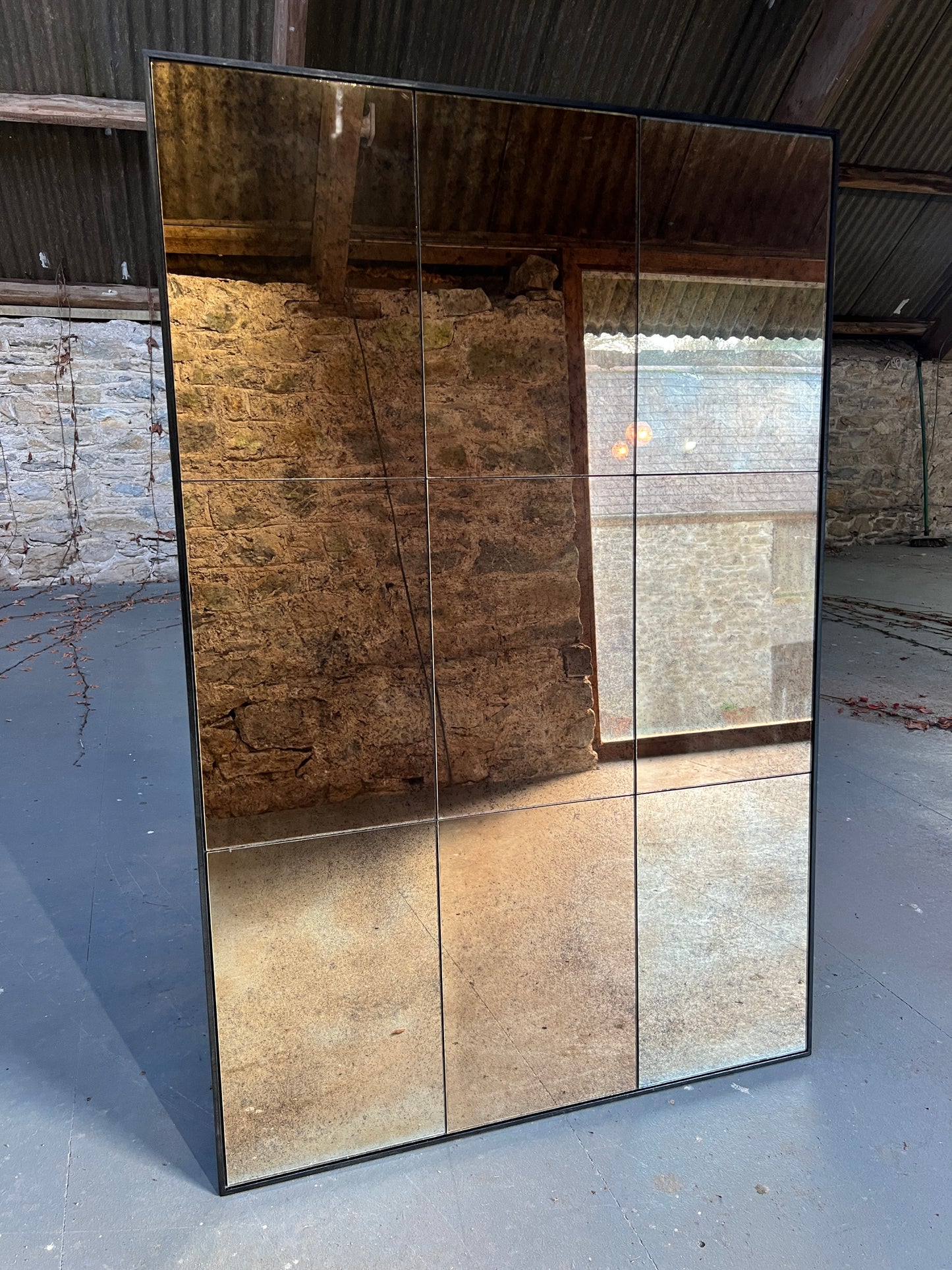Bronzed Heavy Fox panelled mirror - 825 x 1230mm