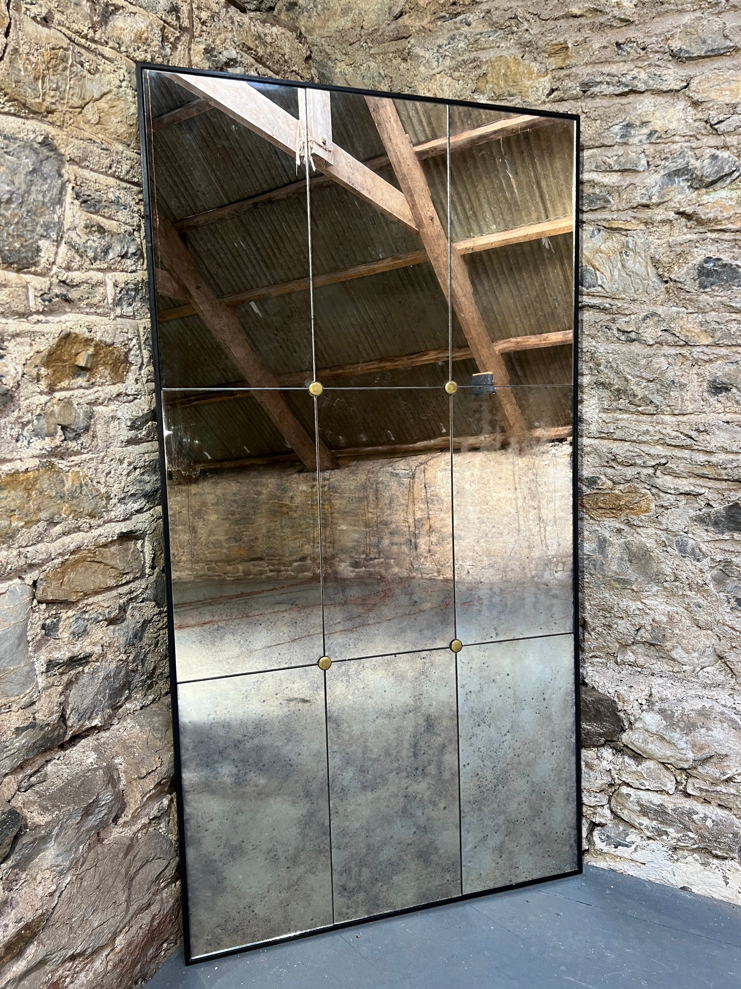 Panelled Vintage mirror with rosettes - 745 x 1400mm