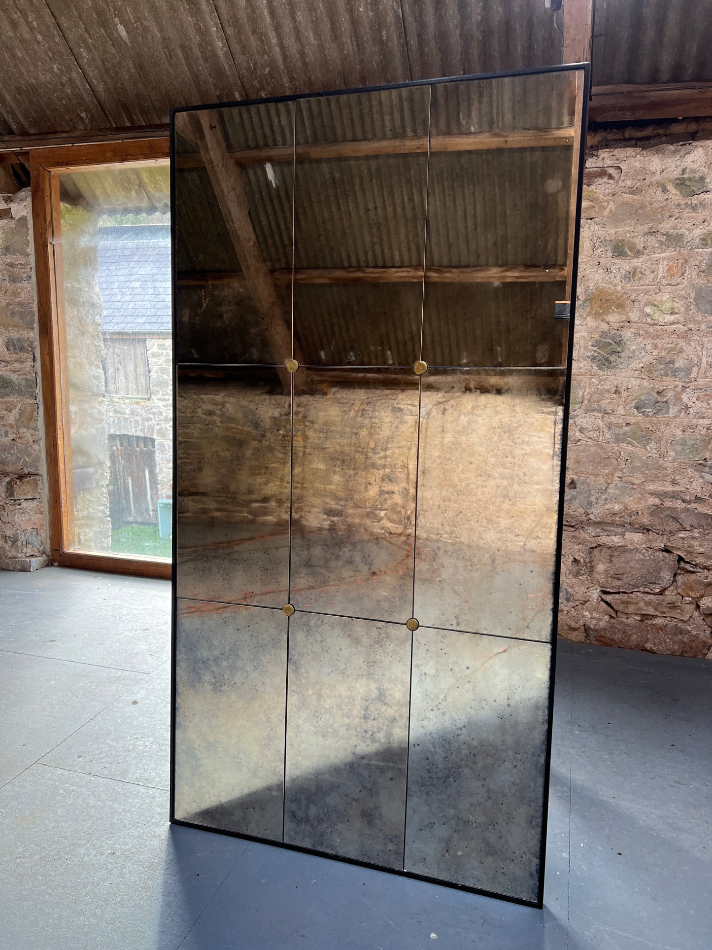 Panelled Vintage mirror with rosettes - 745 x 1400mm