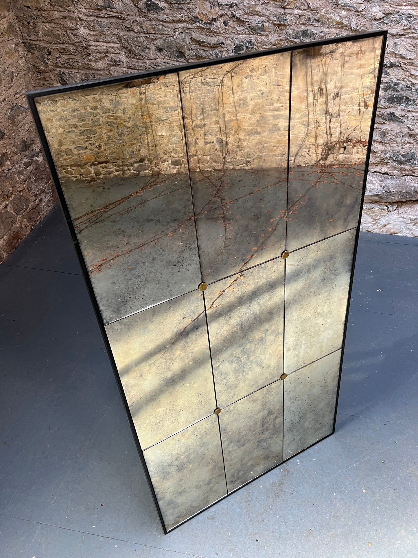 Panelled Vintage mirror with rosettes - 745 x 1400mm