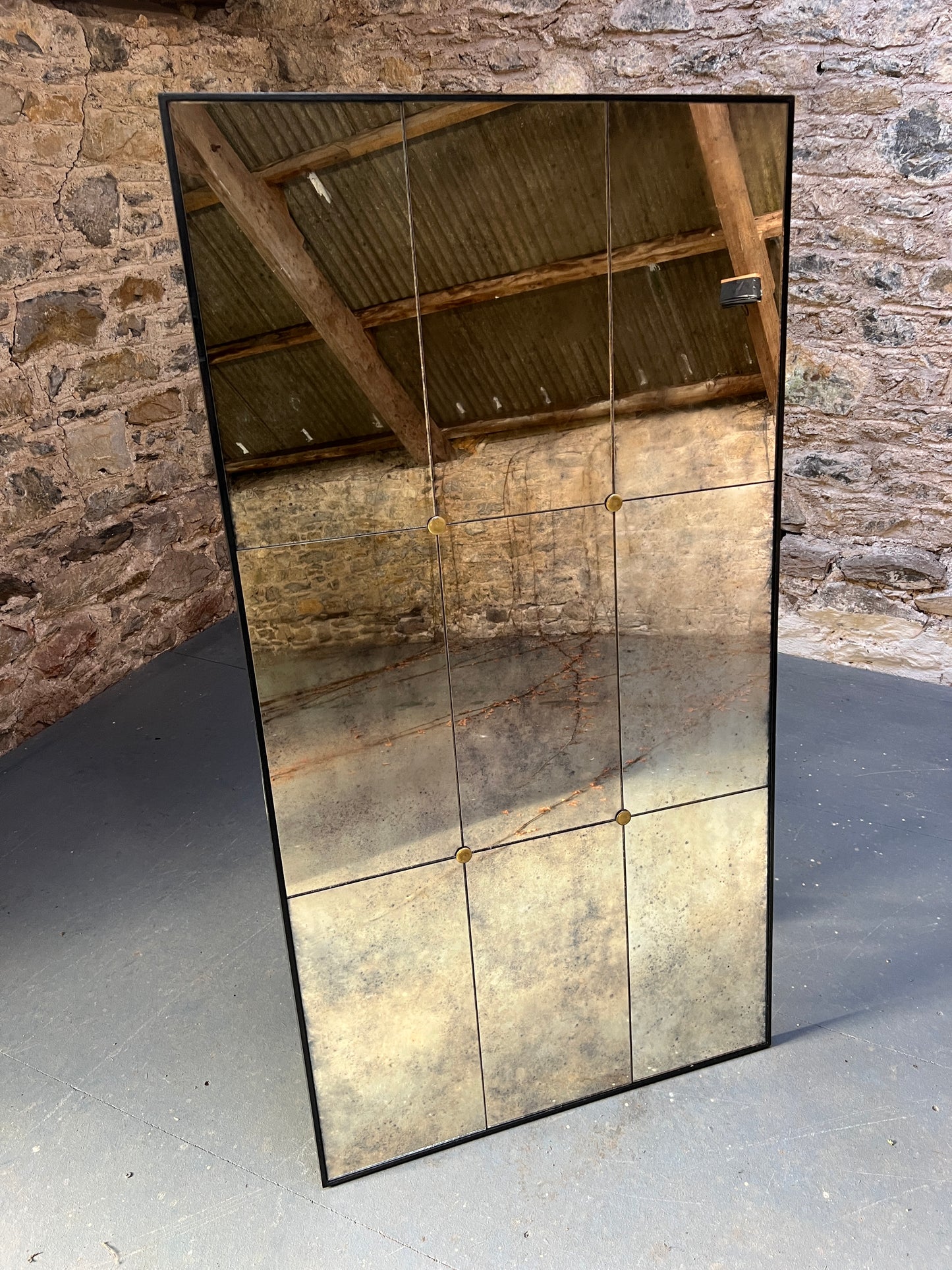 Panelled Vintage mirror with rosettes - 745 x 1400mm