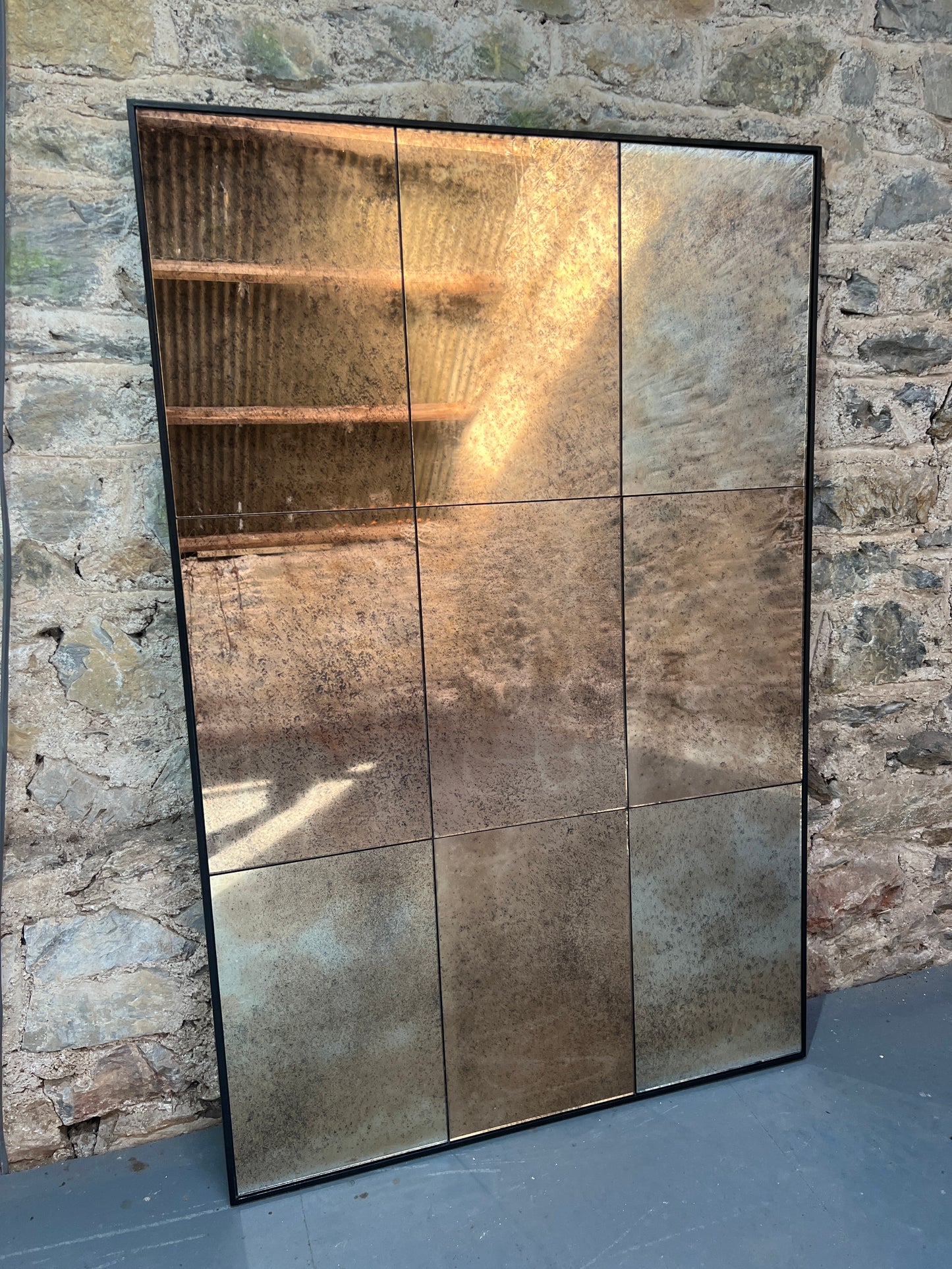Bronzed Heavy Fox panelled mirror - 825 x 1230mm