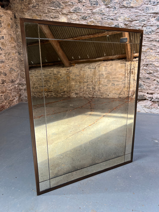 Border panel mirror design in Fox with bronze frame - 897 x 1150mm