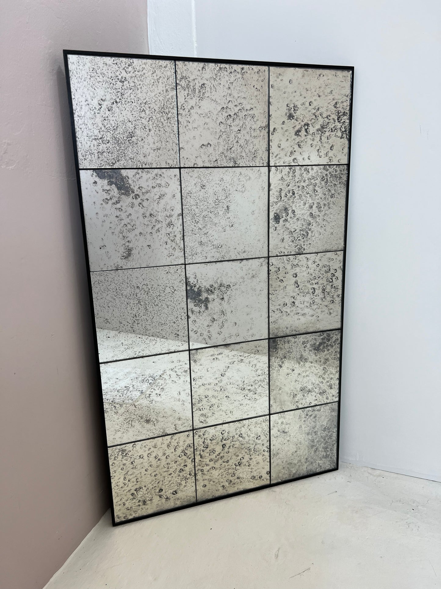 Panelled antiqued mirror  - 1000 x 600mm