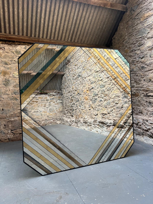 Large panelled Octagon Mirror - 1235 x 1235mm