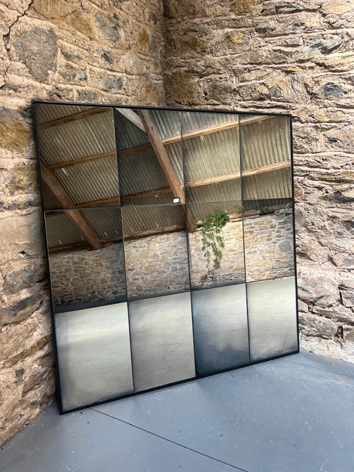 Smoke panelled mirror - 1025 x 1042mm