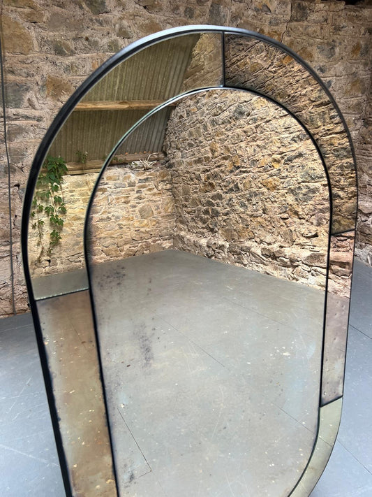 Art Deco bronze panelled oval  - 720 x 1250mm