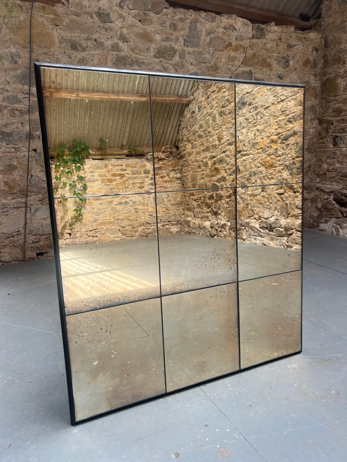 Panelled mirror in warm restoration finish - 670 x 870mm