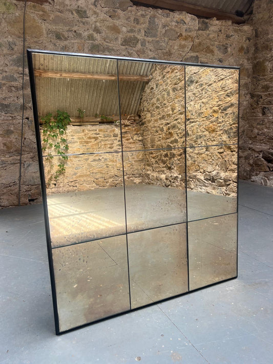 Panelled mirror in warm restoration finish - 670 x 870mm