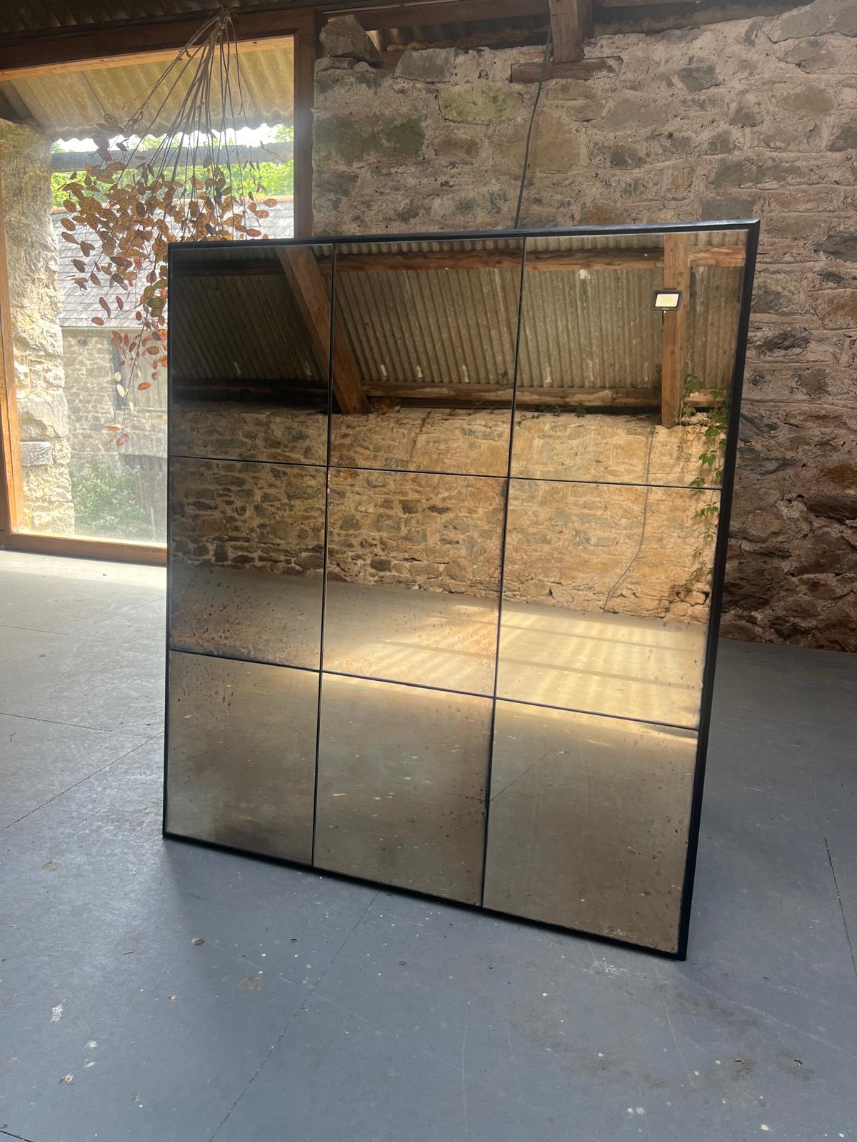 Panelled mirror in warm restoration finish - 670 x 870mm
