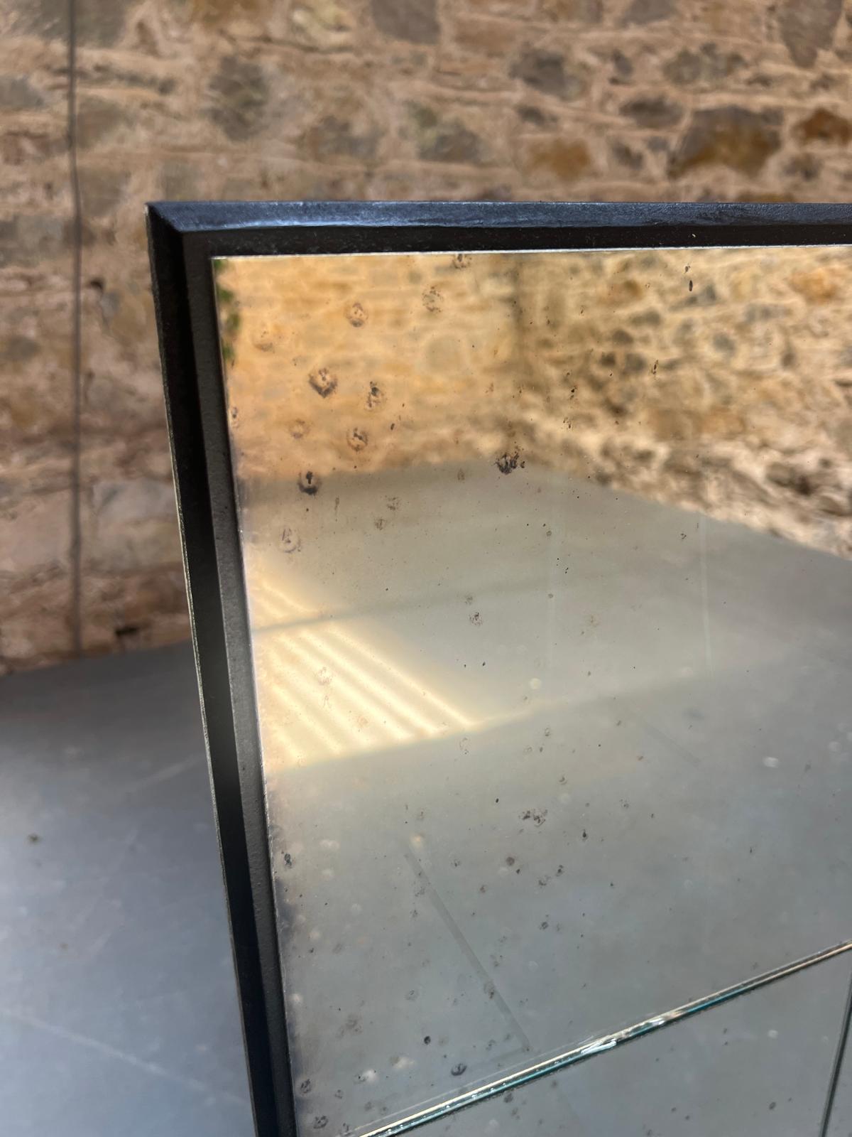 Panelled mirror in warm restoration finish - 670 x 870mm