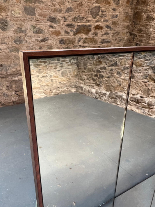 Smoked panelled mirror in walnut frame - 733 x 1050mm