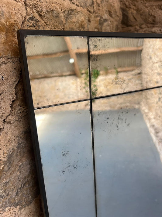 Lightly distressed, large wobble glass mirror - 900 x 1450mm