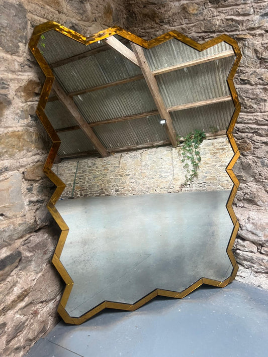 Wobbled, water glass, bordered mirror - 920 x 1220mm