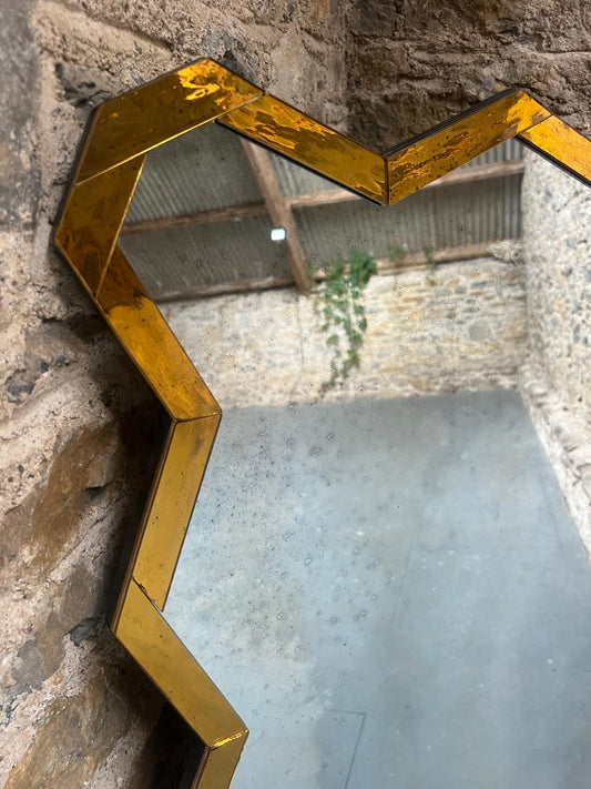 Wobbled, water glass, bordered mirror - 920 x 1220mm