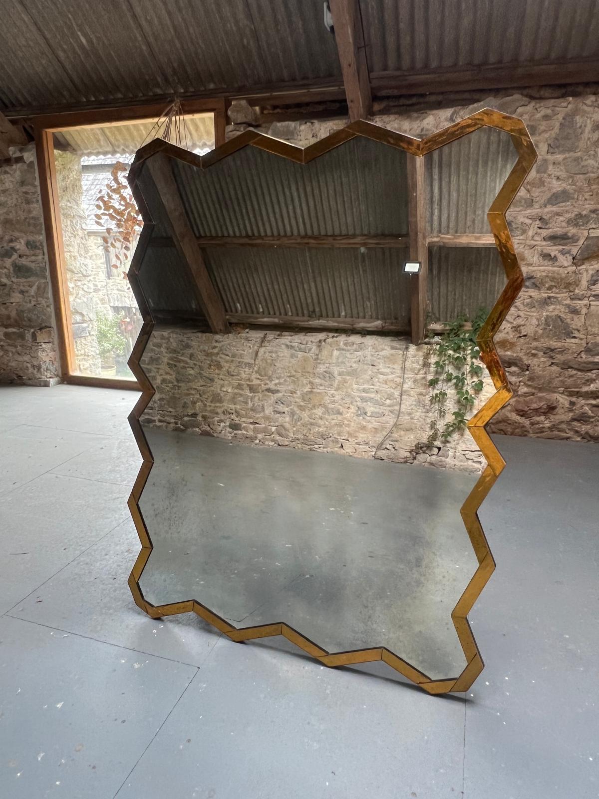 Wobbled, water glass, bordered mirror - 920 x 1220mm