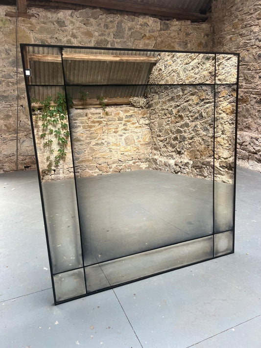 Smoked panelled mirror - 890 x 506mm
