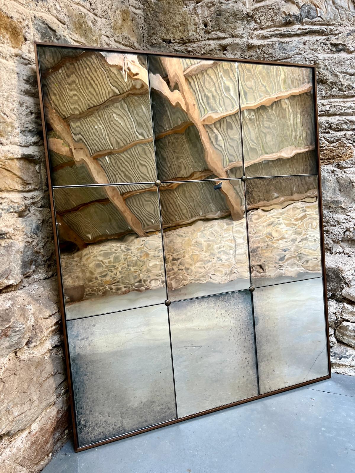 Panelled Wobble Glass in Rough Edges - 780 x 955mm