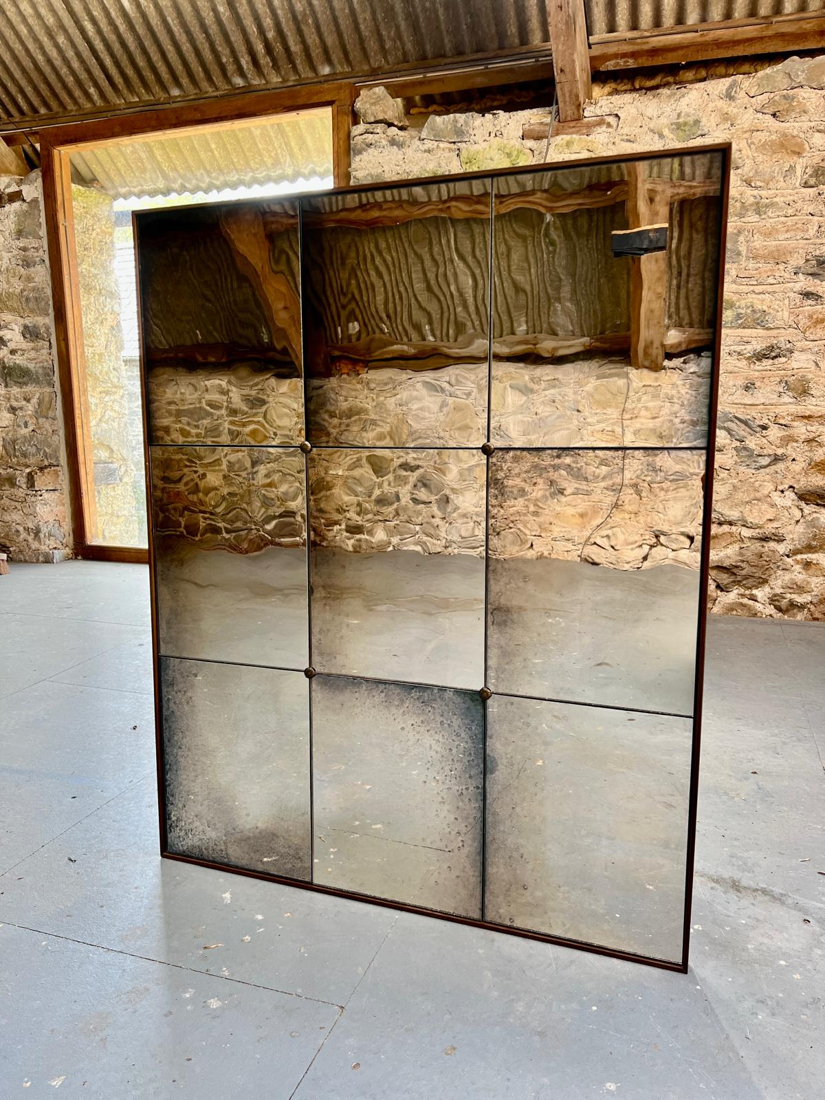 Panelled Wobble Glass in Rough Edges - 780 x 955mm