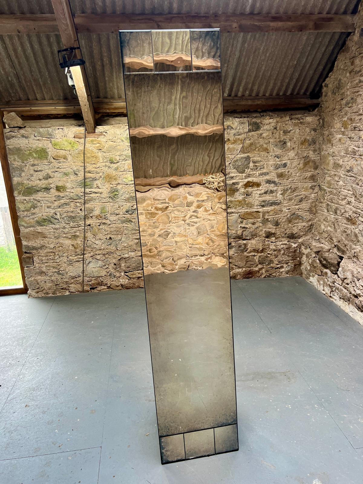 Rough Edges, tall wobble glas mirror - 377 x 1853mm